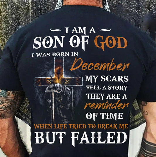 December - I Am A Son Of God - T Shirt For Man - DONN12 (SKU2605-57-12)