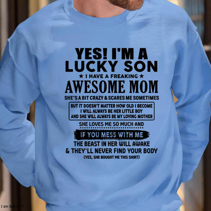 I am Lucky Son - Gift For Son From Mom - EBIL00 - (SKU-T1206LMS-00)