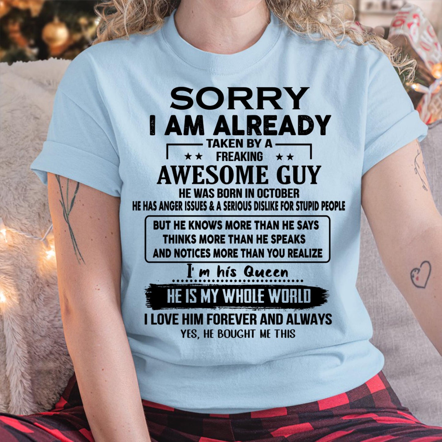 October - Awesome Guy - Perfect gift for your girlfriend or wife  From Husband - Ebil10 (SKUT08-11-10)