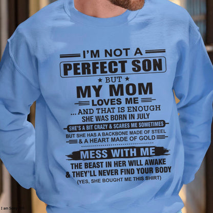 July - "I'M NOT A PERFECT SON BUT MY MOM LOVES ME" - Birthday Gift From July Mom / Woman - EBIL07 (SKU10-147-07)
