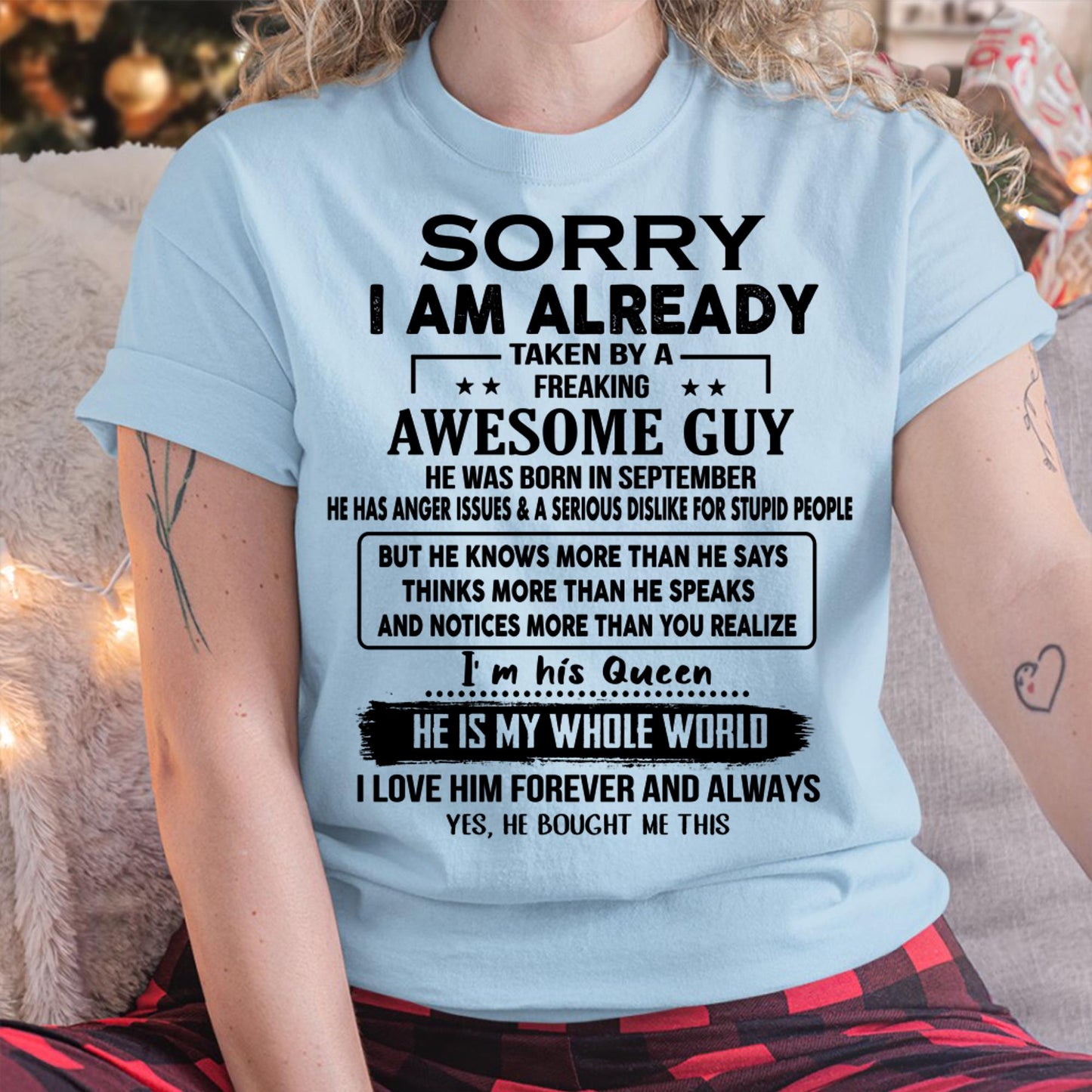 September - Awesome Guy - Perfect gift for your girlfriend or wife  From Husband - Ebil09 (SKUT08-11-09)