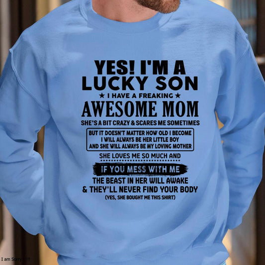 I am Lucky Son - Gift For Son From Mom - DONN00 - (SKU-T1206LMS-00)