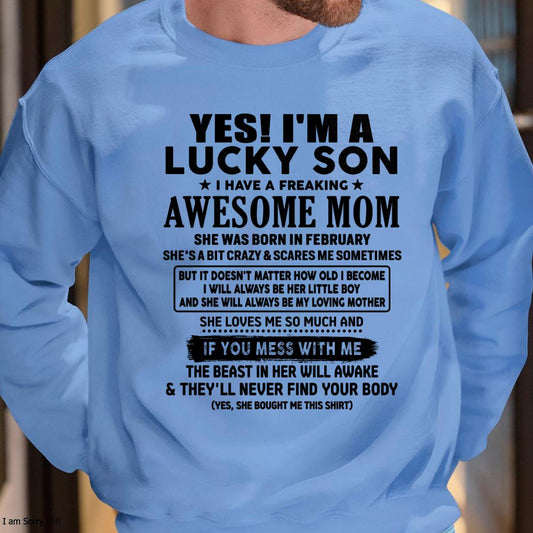 February - I am Lucky Son - Gift For Son From Mom - DONN02 - (SKU-T1206LMS-02)