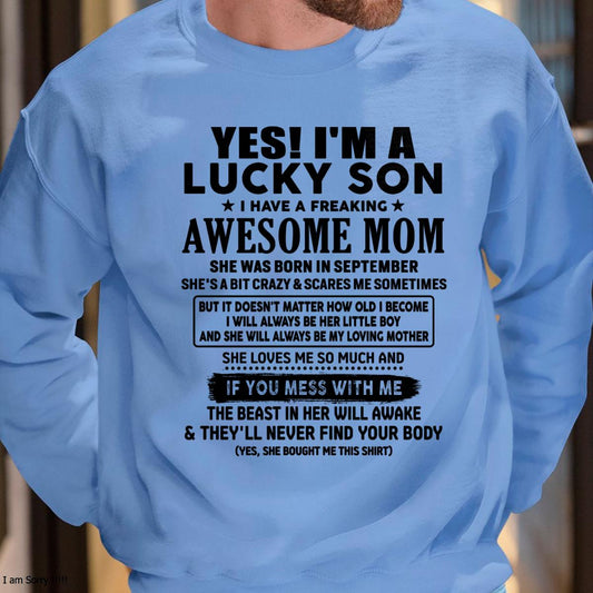 September - I am Lucky Son - Gift For Son From Mom - DONN09 - (SKU-T1206LMS-09)