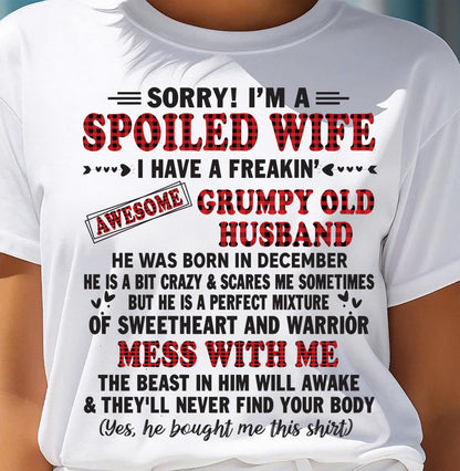 DECEMBER - SPOILED WIFE OF AWESOME GRUMPY OLD HUSBAND - PERFECT GIFT FROM HUSBAND - EBIL12 (SKU12-111-12)