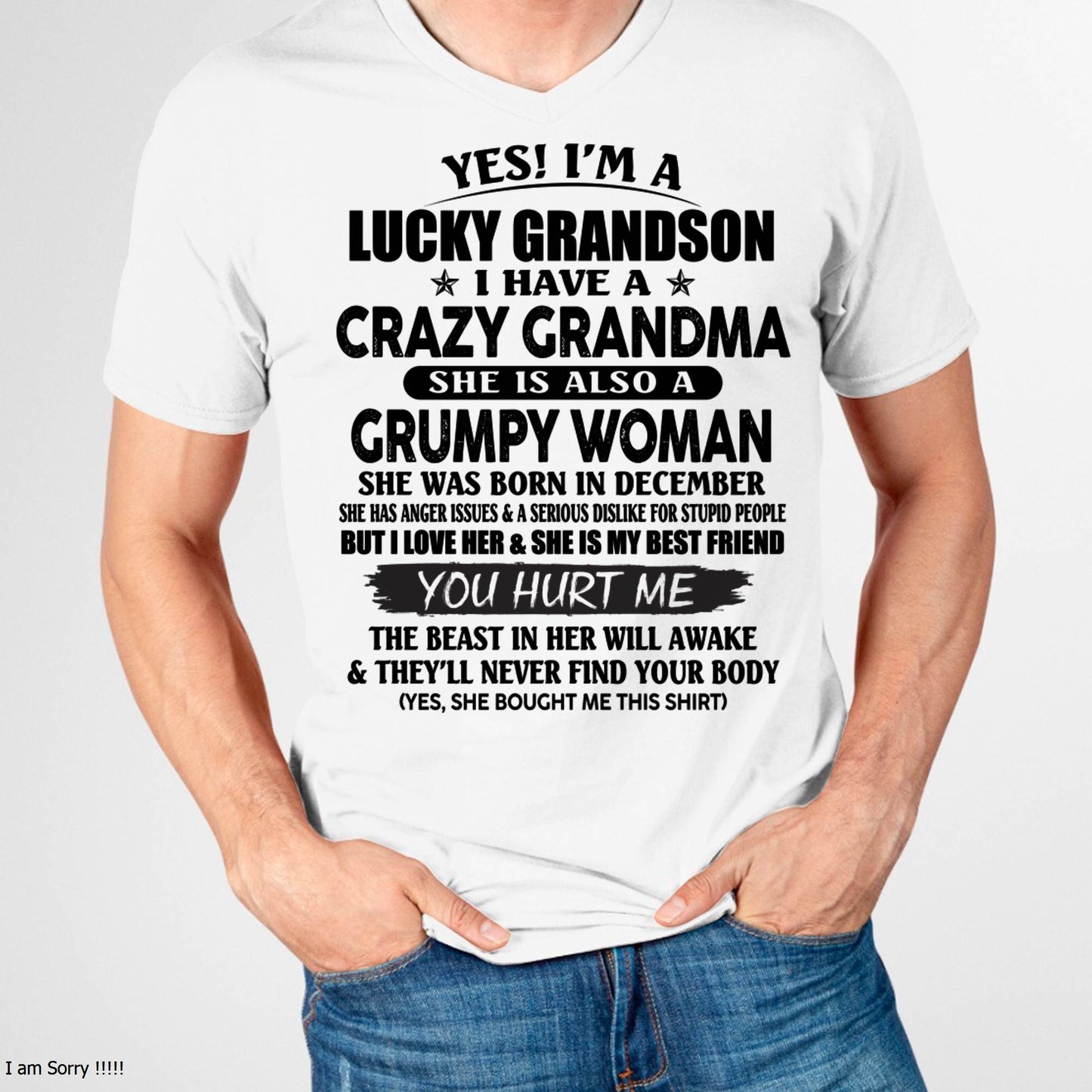 DECEMBER - LUCKY GRANDSON OF CRAZY GRANDMA -  PERFECT GIFT FROM GRANDMA - EBIL12 (SKU12-113-12)