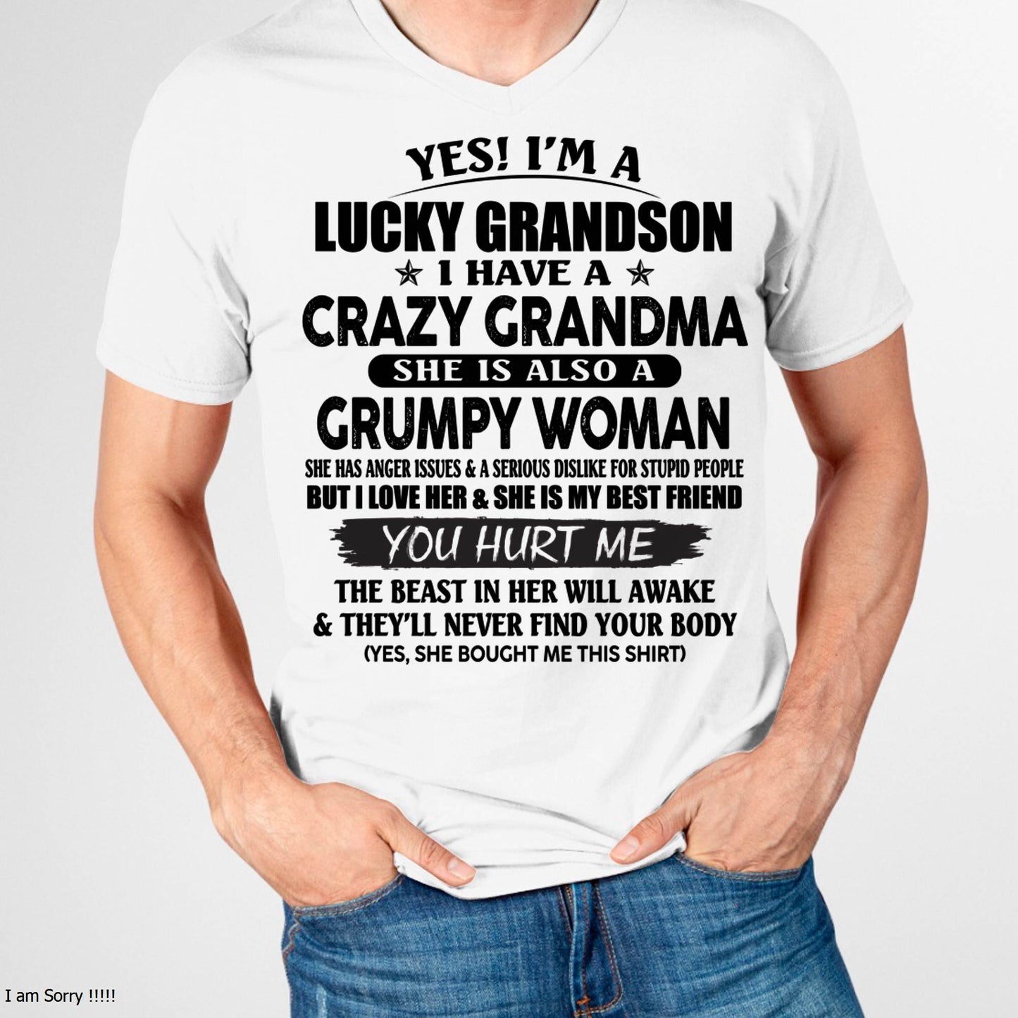 LUCKY GRANDSON OF CRAZY GRANDMA -  PERFECT GIFT FROM GRANDMA - EBIL00 (SKU12-113-00)