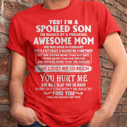 February - Awesome Mom - Perfect Gift For Your Spoiled Son From Mom - ebil02 (SKU05-47-02)