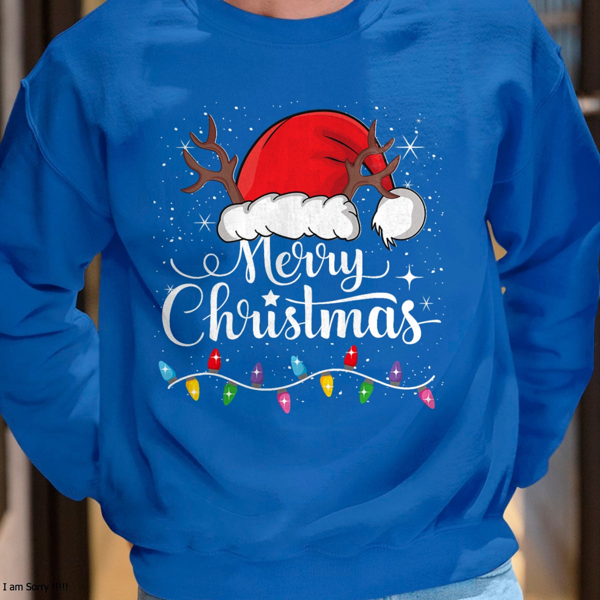 Merry Christmas Red Santa Hat Reindeer Xmas Family Men Women T-Shirt - Christmas Unisex T-Shirt/Hoodie/Sweatshirt - HNDS00
