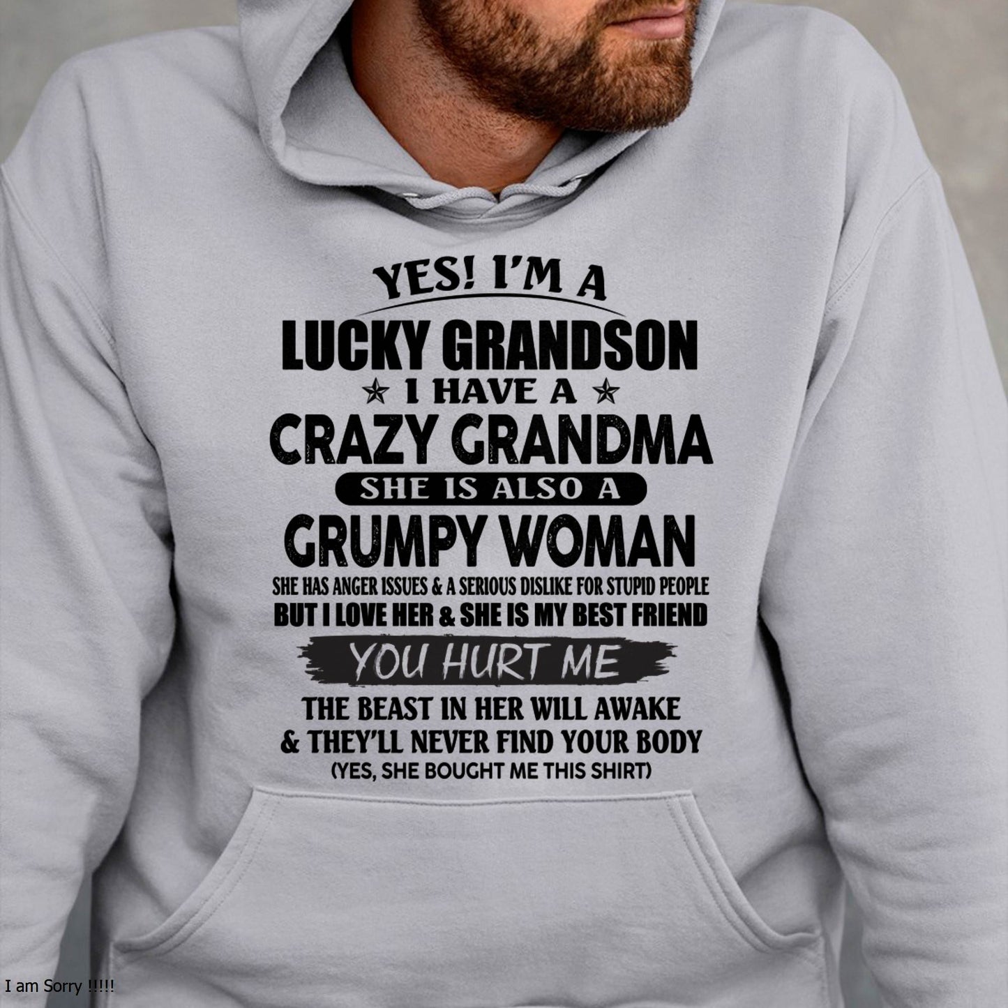 LUCKY GRANDSON OF CRAZY GRANDMA -  PERFECT GIFT FROM GRANDMA - EBIL00 (SKU12-113-00)