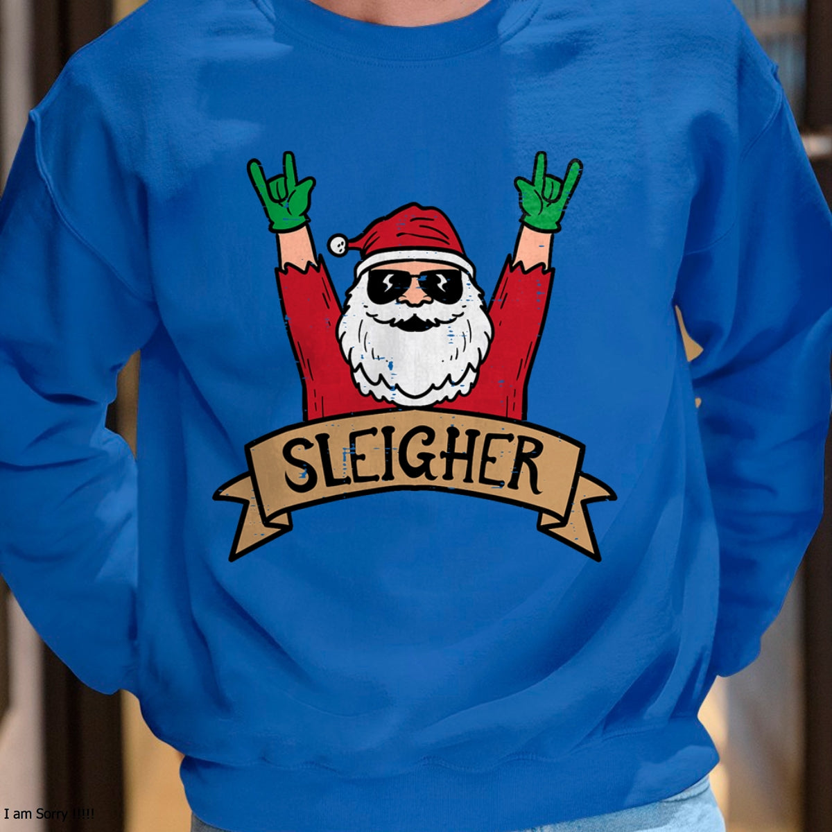 Christmas Sleigher Santa Rock Xmas Rocker Men Women Kids Boy T-Shirt - Christmas Unisex T-Shirt/Hoodie/Sweatshirt - HNDS00