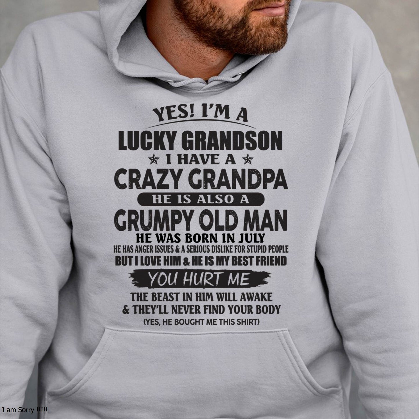 JULY - LUCKY GRANDSON OF CRAZY GRANDPA -  PERFECT GIFT FROM GRANDPA - EBIL07 (SKU12-145-07)