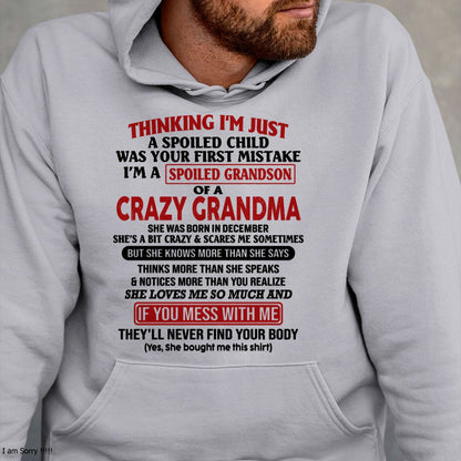 DECEMBER - I'M A SPOILED GRANDSON OF A CRAZY GRANDMA - From Grandma - EBIL12 (SKU-GMS1-NTT12)
