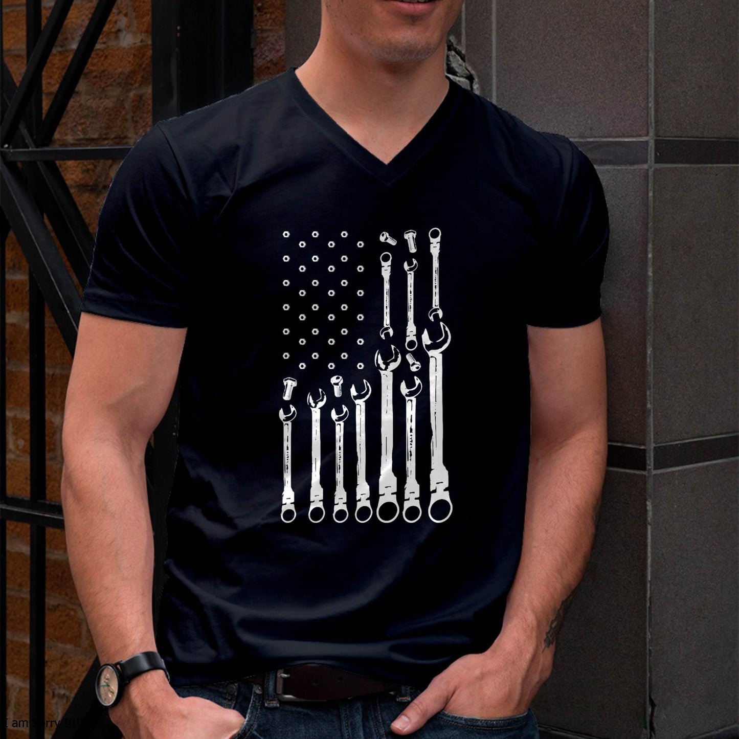 Mechanic Flag American Patriotic Flag Car Mechanic USA Flag T-Shirt - Gift For Mechanic - DONN (SKUM08-D09)