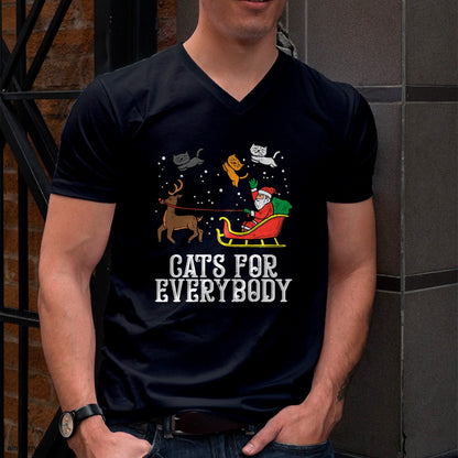 Cats For Everybody Christmas Cat Funny Xmas Women Santa T-Shirt - Christmas Unisex T-Shirt/Hoodie/Sweatshirt - HNDS00