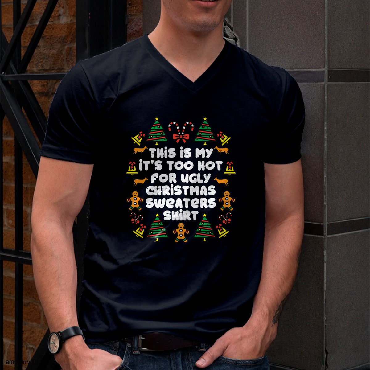 Too Hot Ugly Christmas Sweaters Funny Xmas Men Women Family T-Shirt - Christmas Unisex T-Shirt/Hoodie/Sweatshirt - HNDS00