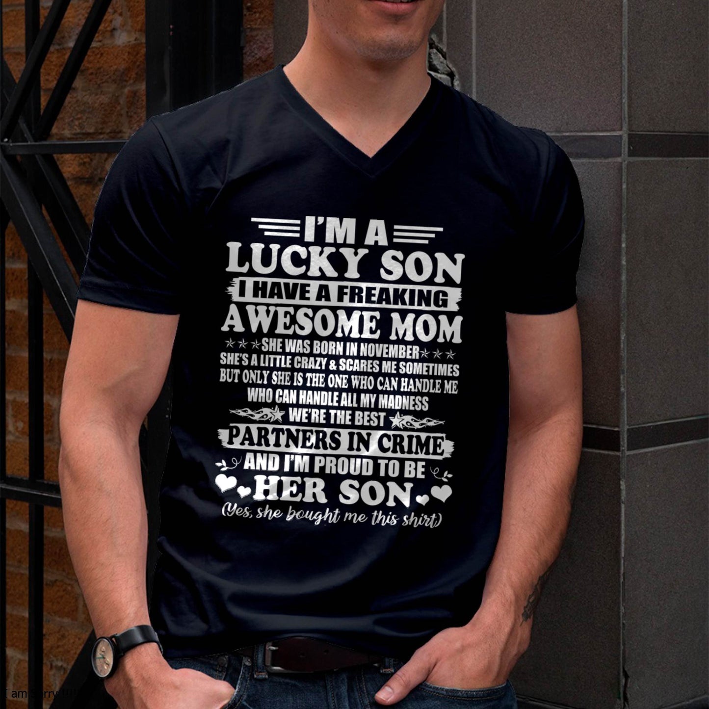 November – I’m A Lucky Son I Have A Freaking Awesome Mom – Gift For Son From Mom – DOAN11 (SKU12-204-11)