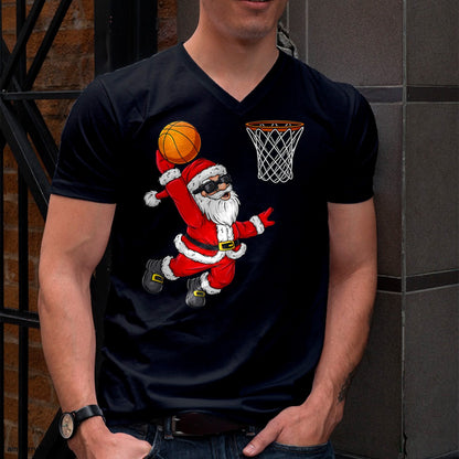 Christmas Santa Claus Dunking A Basketball Boys Kids Xmas T-Shirt - Christmas Unisex T-Shirt/Hoodie/Sweatshirt - HNDS00