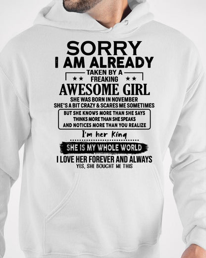 November - Awesome Girl born in November - Special gift for your boyfriend - From Wife EBIL11 (SKU.AT16)