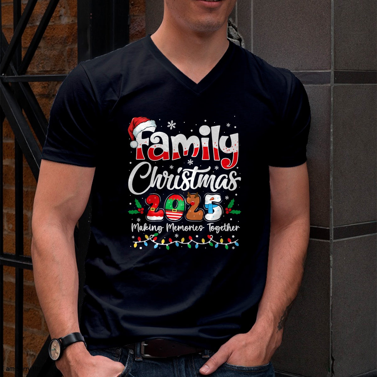 Family Christmas 2025 Matching Outfit Xmas Squad Santa T-Shirt - Christmas Unisex T-Shirt/Hoodie/Sweatshirt - HNDS00