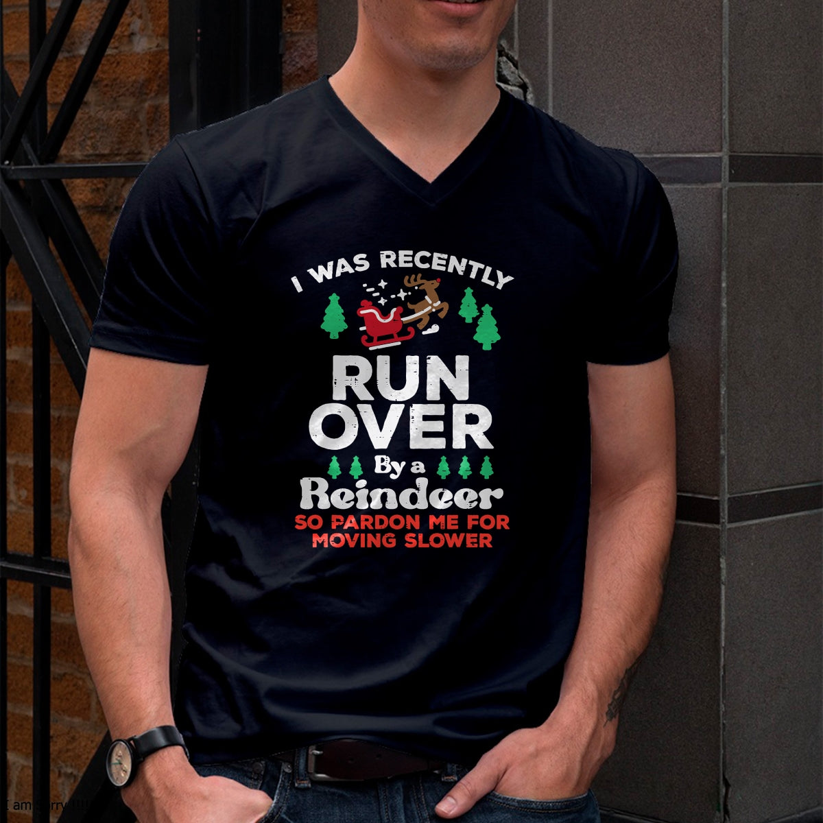 Christmas Runover By Reindeer Funny Xmas Women Men Kids T-Shirt - Christmas Unisex T-Shirt/Hoodie/Sweatshirt - HNDS00