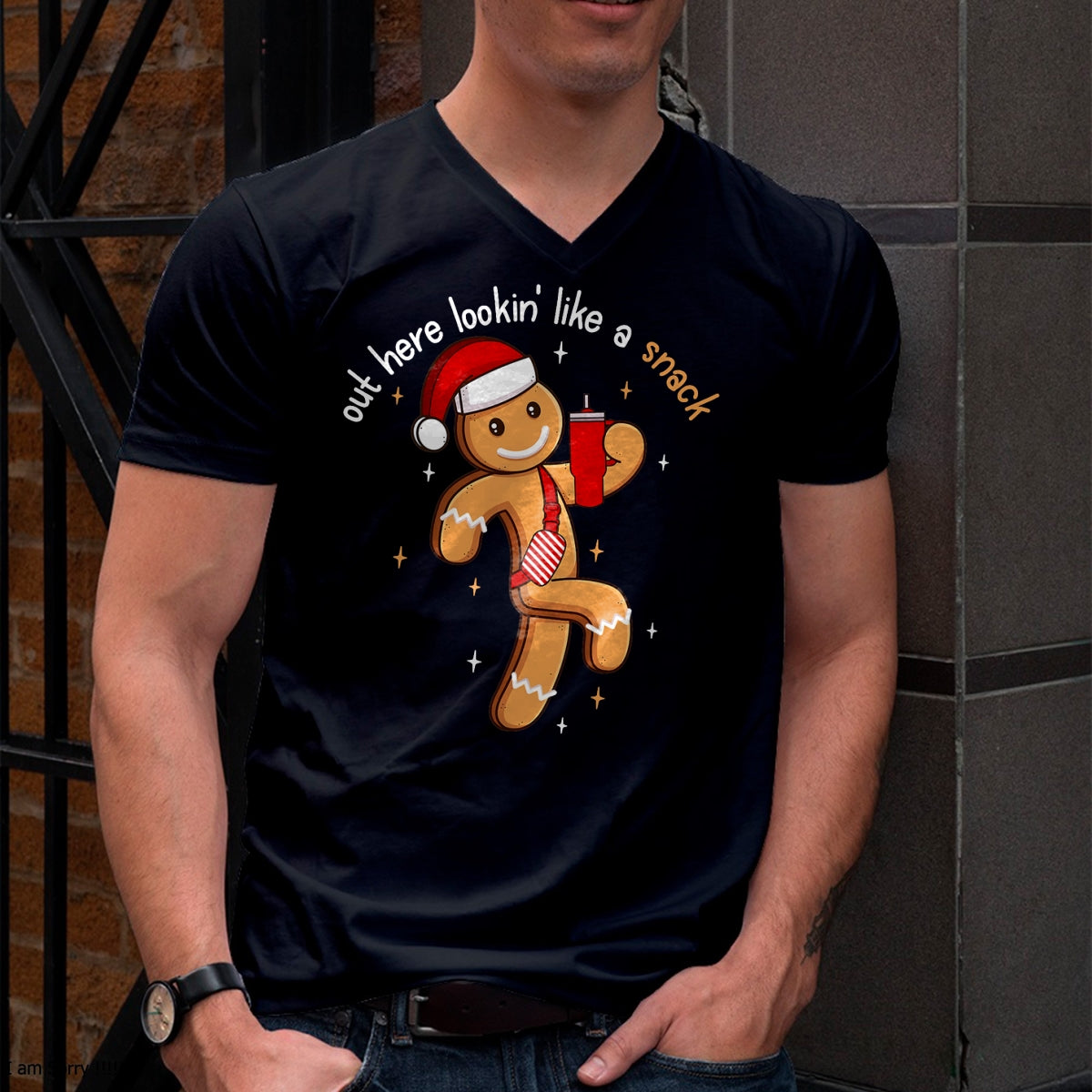 Out Here Looking Like A Snack Funny BouJee Xmas Gingerbread T-Shirt - Christmas Unisex T-Shirt/Hoodie/Sweatshirt - HNDS00