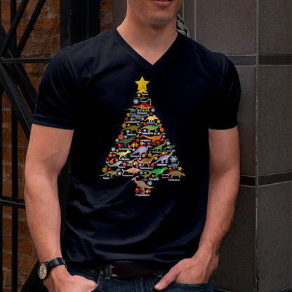 Dinosaur Christmas Tree Dino TRex Paleontologist Xmas Men T-Shirt - Christmas Unisex T-Shirt/Hoodie/Sweatshirt - HNDS00