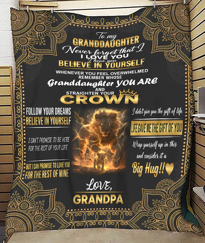 BLANKET FOR GRANDDAUGHTER – COMFORT & WARMTH GIFT FROM GRANDPA  Sherpa Fleece Quilt Blanket NTTD00 (SKUB11-125)