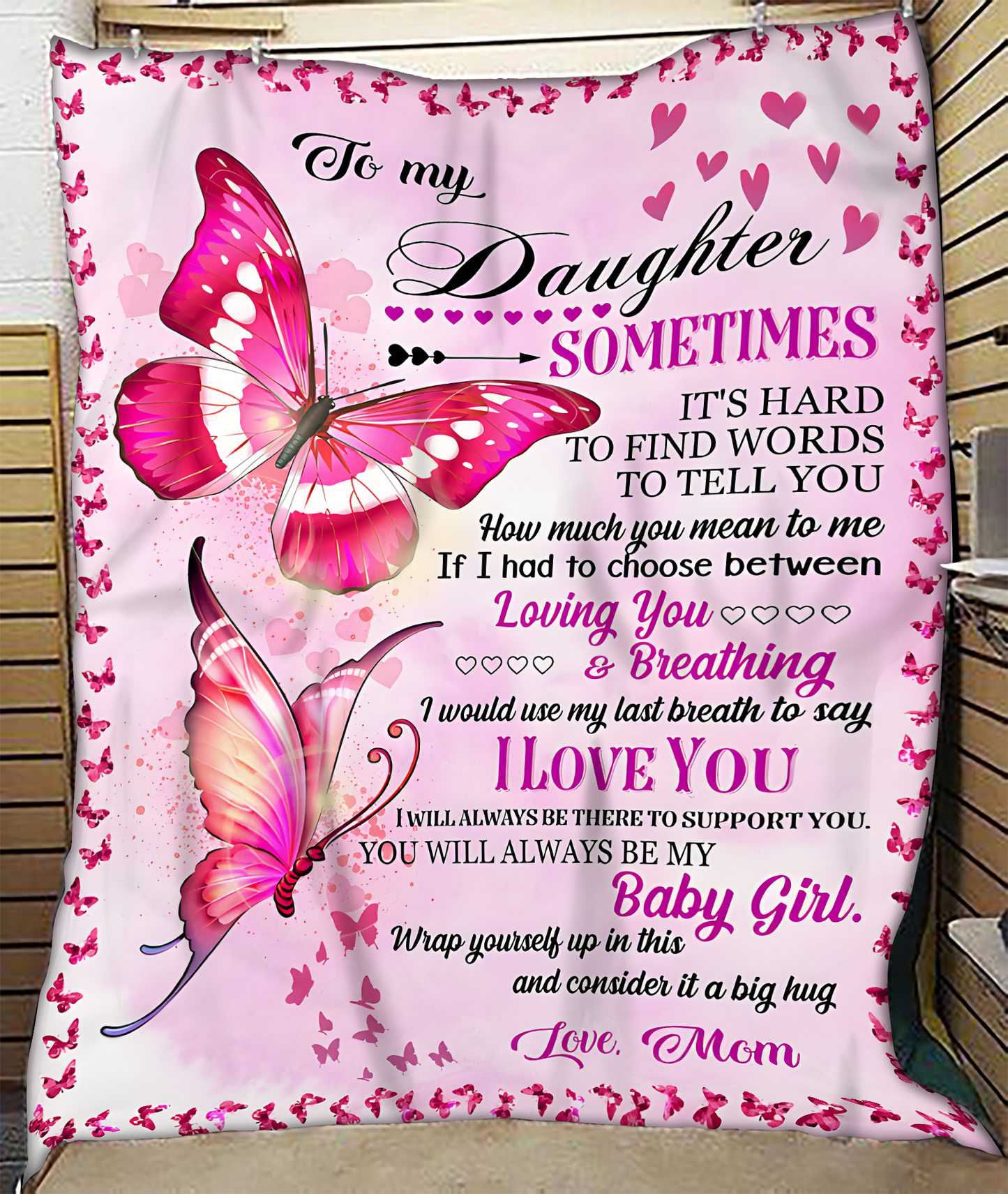 BLANKET FOR DAUGHTER – COMFORT & WARMTH GIFT FROM MOM Sherpa Fleece Quilt Blanket EBIL00