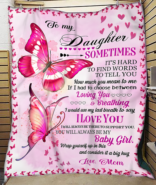 BLANKET FOR DAUGHTER – COMFORT & WARMTH GIFT FROM MOM Sherpa Fleece Quilt Blanket EBIL00