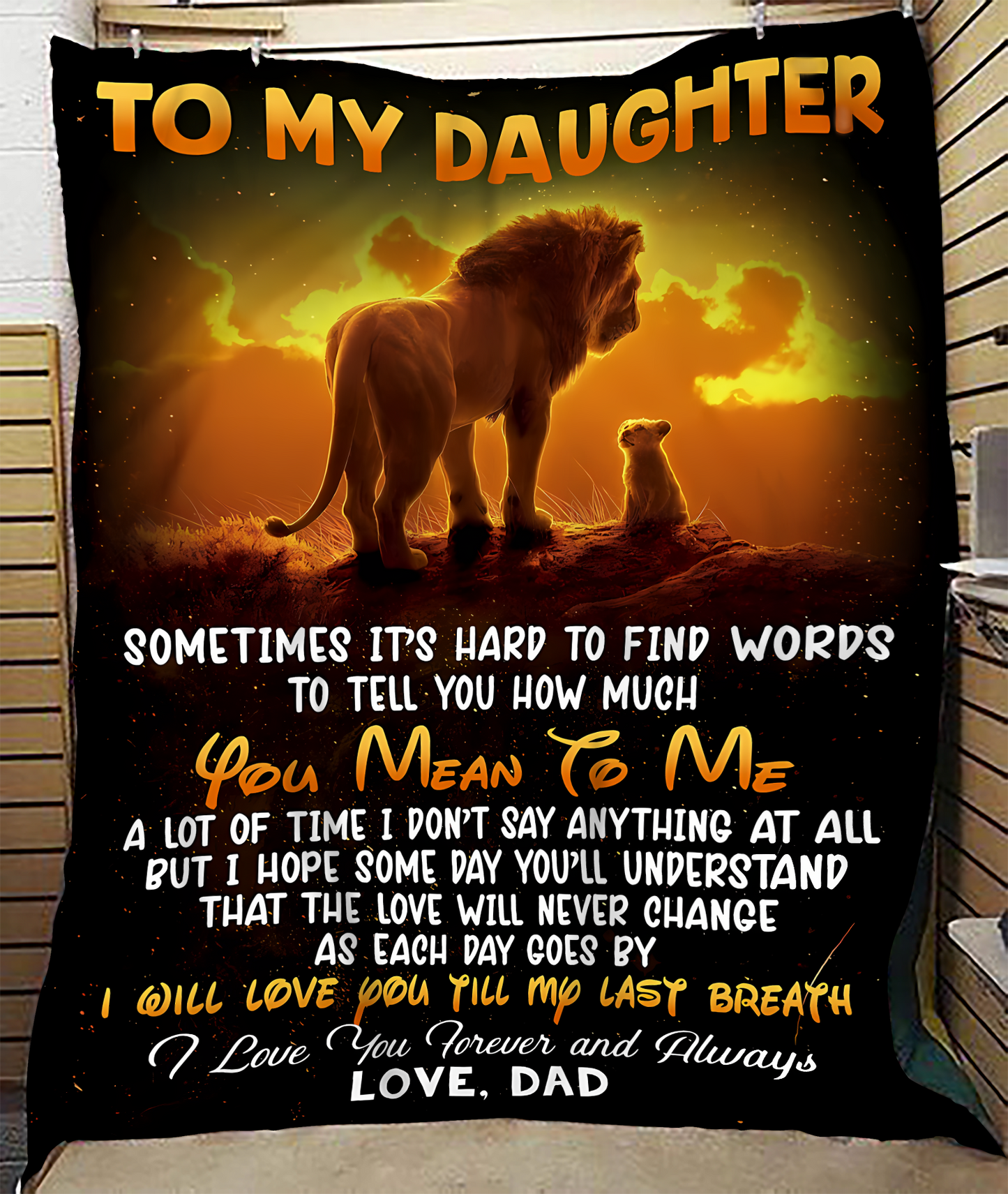 BLANKET FOR DAUGHTER – COMFORT & WARMTH GIFT FROM DAD Sherpa Fleece Quilt Blanket EBIL00