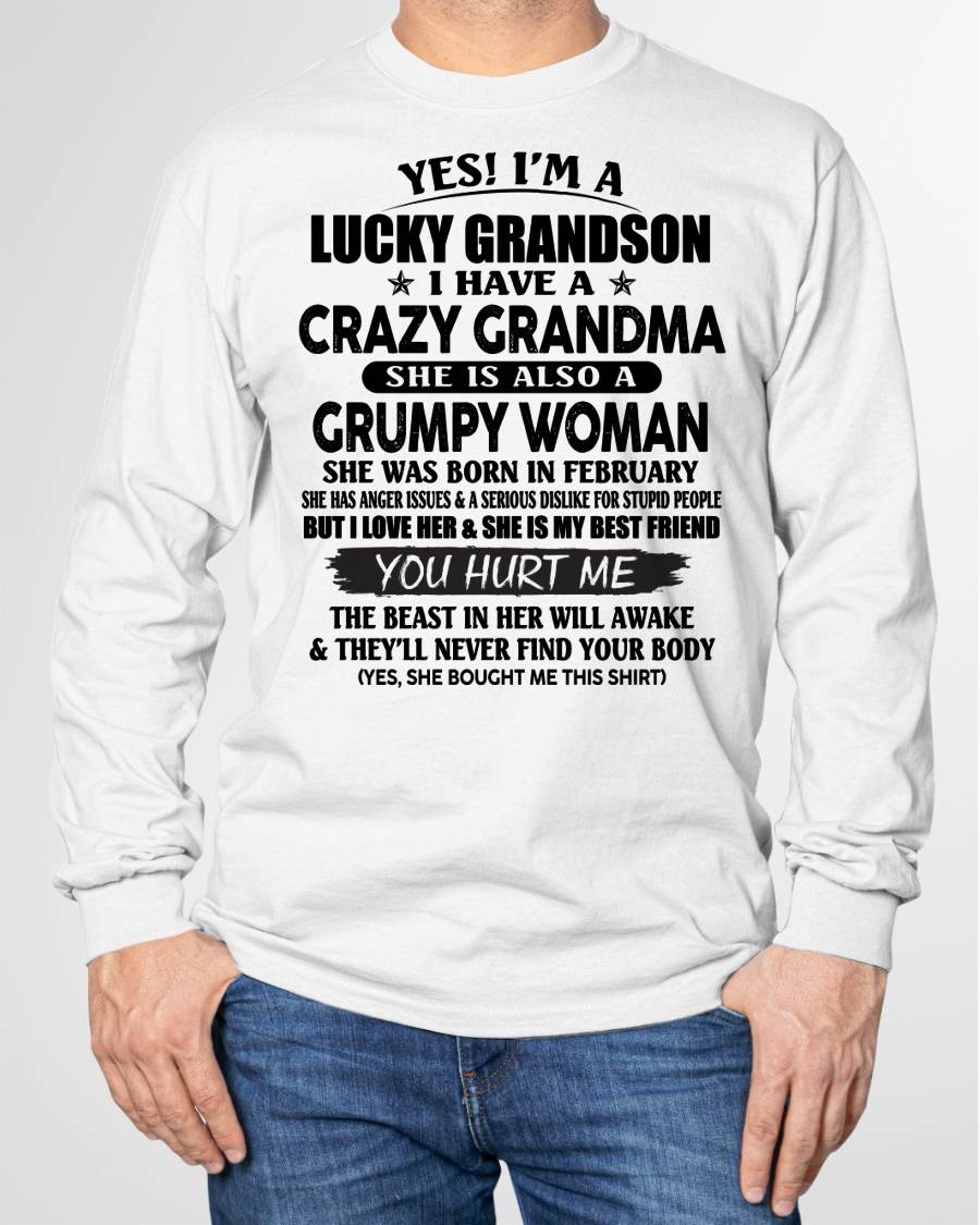 FEBRUARY - LUCKY GRANDSON OF CRAZY GRANDMA -  PERFECT GIFT FROM GRANDMA - EBIL02 (SKU12-113-02)