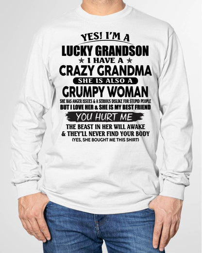 LUCKY GRANDSON OF CRAZY GRANDMA -  PERFECT GIFT FROM GRANDMA - EBIL00 (SKU12-113-00)