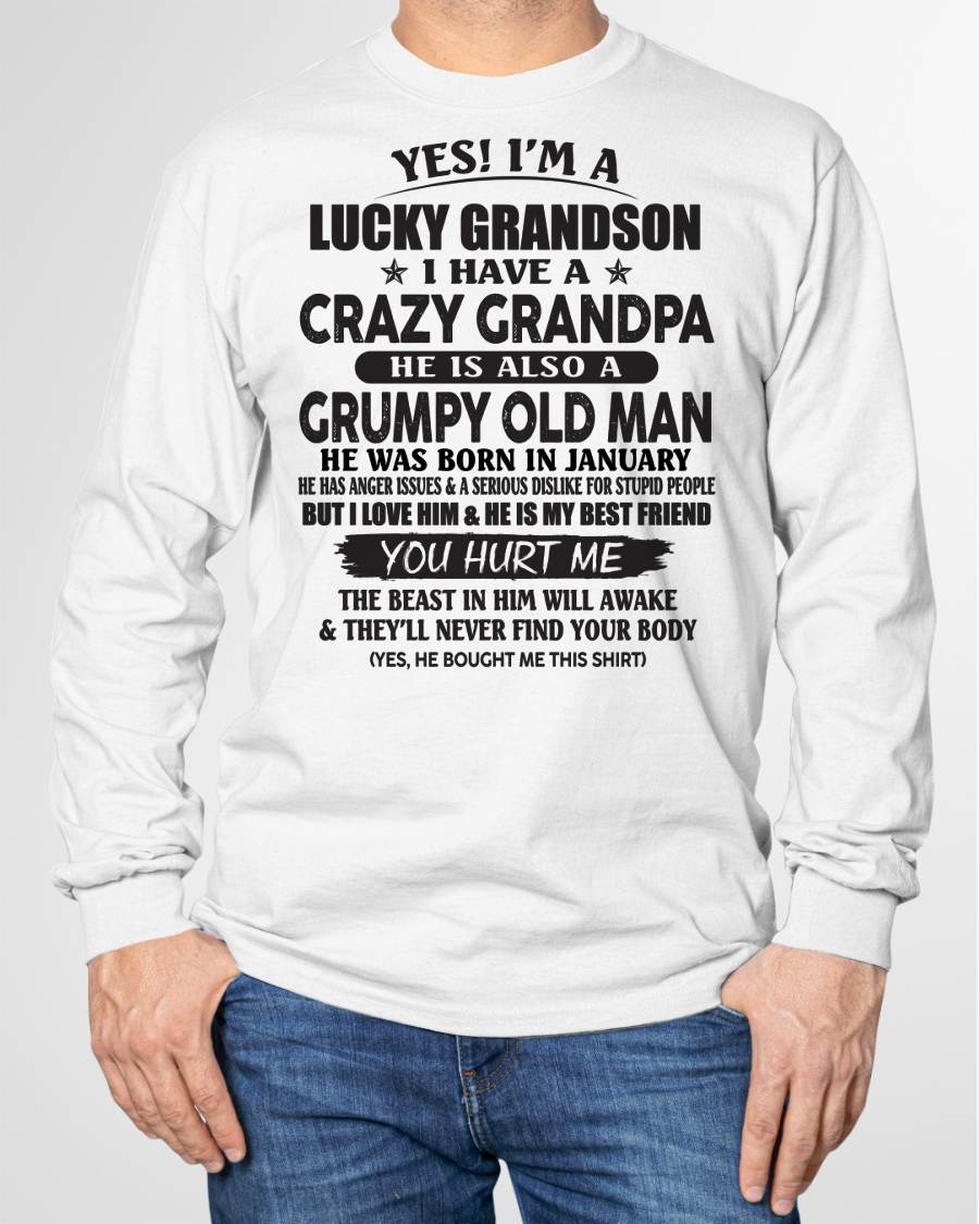 JANUARY - LUCKY GRANDSON OF CRAZY GRANDPA -  PERFECT GIFT FROM GRANDPA - EBIL01 (SKU12-145-01)