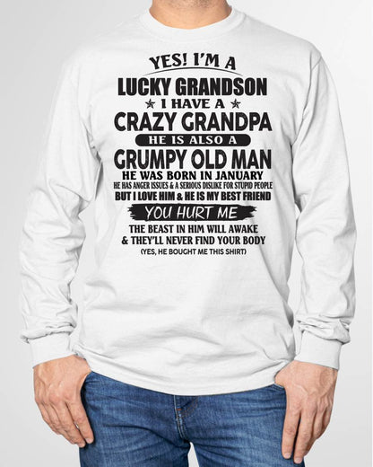 JANUARY - LUCKY GRANDSON OF CRAZY GRANDPA -  PERFECT GIFT FROM GRANDPA - EBIL01 (SKU12-145-01)