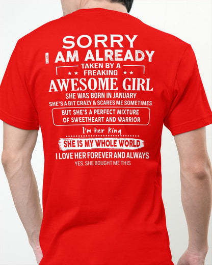 January - Awesome girl - Perfect gift for your boyfriend - (SKU04-86-01) - From Wife EBIL01