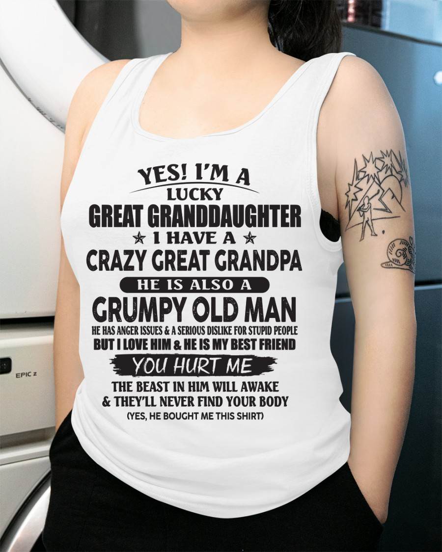 LUCKY GREAT GRANDDAUGHTER OF CRAZY GREAT GRANDPA - PERFECT GIFT FROM GREAT GRANDPA - EBIL00 (SKU12-287-00)