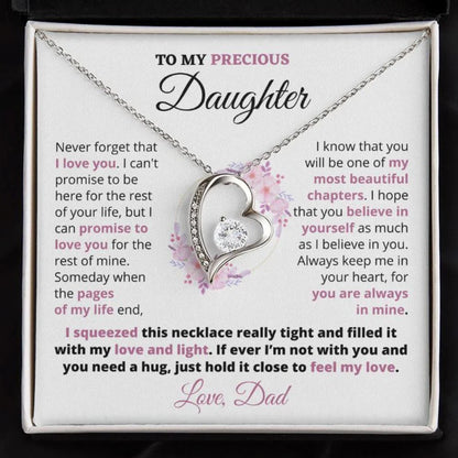 TO MY DAUGHTER - GIFT FROM DAD "Always Keep Me In Your Heart" - Forever Love Necklace