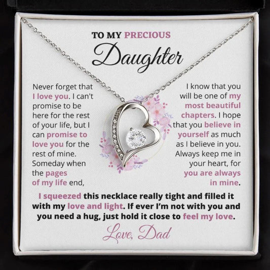 TO MY DAUGHTER - GIFT FROM DAD "Always Keep Me In Your Heart" - Forever Love Necklace