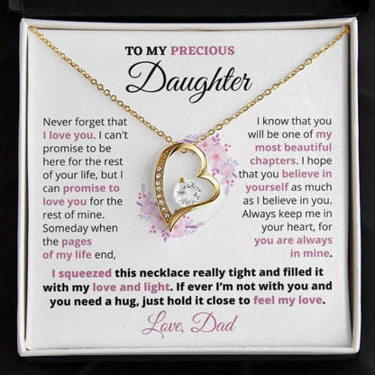 TO MY DAUGHTER - GIFT FROM DAD "Always Keep Me In Your Heart" - Forever Love Necklace