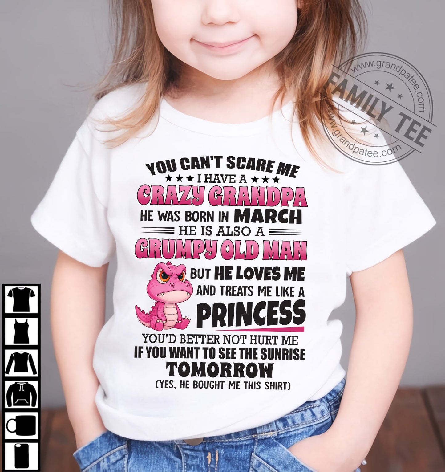 YOU CAN’T SCARE ME I HAVE A CRAZY GRANDPA - GIFT FOR GRANDSON AND GRANDDAUGHTER FROM GRANDPA - DONN03 (SKU09-105-03)