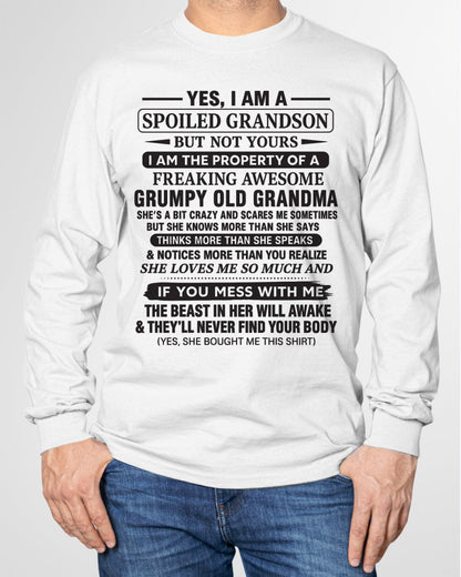 Yes I’m A Stubborn Grandson T-Shirt – Birthday Gift From Grandma / Woman - EBIL00 (SKU10-171-00)