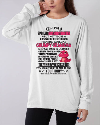 OCTOBER - YES, I'M A SPOILED GRANDDAUGHTER - GIFT FROM GRANDMA - DTSM10 (SKU09-96-10)