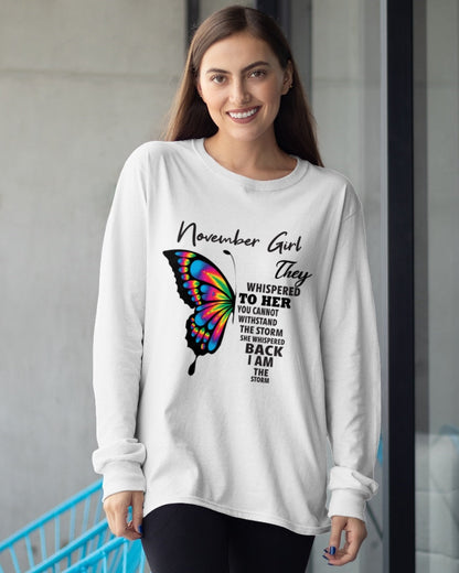 NOVEMBER GIRL, THEY WHISPERED TO HER YOU CANNOT WITHSTAND THE STORM SHE WHISPERED BACK I AM THE STORM – DONN11 fma ( SKU26T-01297-11)