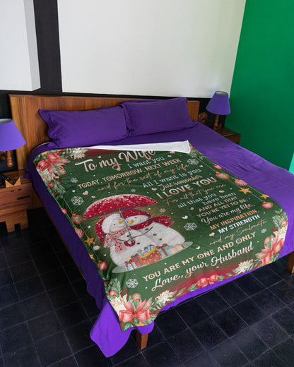 TO MY WIFE - GIFT FOR WIFE - Sherpa Fleece Blanket From Husband