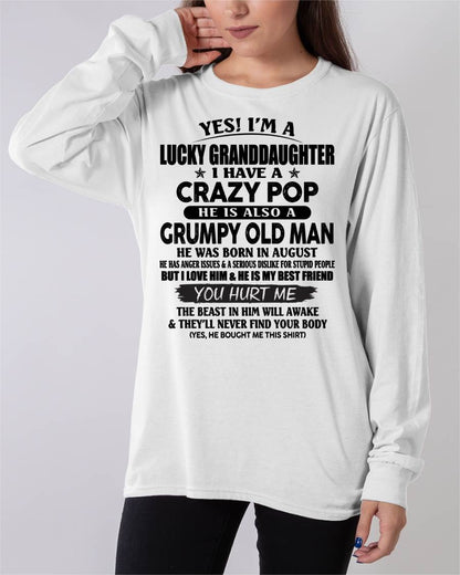 AUGUST - LUCKY GRANDDAUGHTER OF CRAZY POP - PERFECT GIFT FOR YOUR GRANDDAUGHTER FROM POP - EBIL08 (SKU12-39-08)