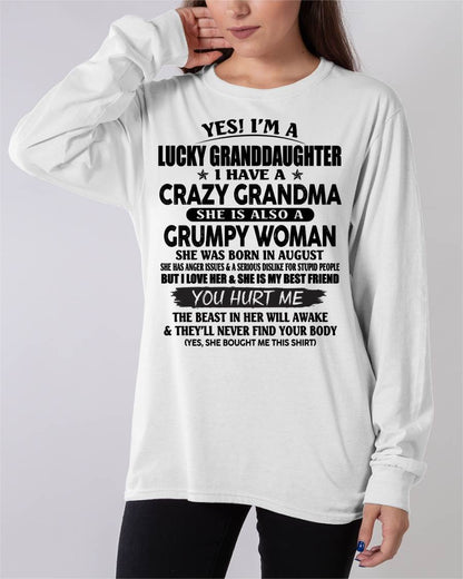 AUGUST - LUCKY GRANDDAUGHTER OF CRAZY GRANDMA - PERFECT GIFT FROM GRANDMA - EBIL08 (SKU12-146-08)