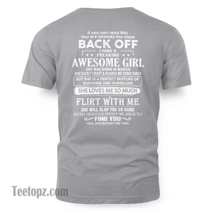 March – Awesome Girlfriend Born In March – Special gift for your Boyfriend – From Wife EBIL03 (SKU06-17-03)