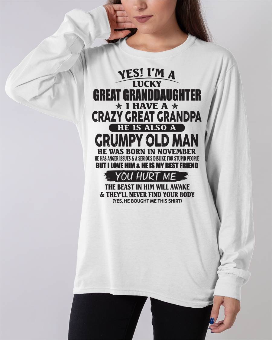 NOVEMBER - LUCKY GREAT GRANDDAUGHTER OF CRAZY GREAT GRANDPA - PERFECT GIFT FROM GREAT GRANDPA - EBIL11 (SKU12-287-11)