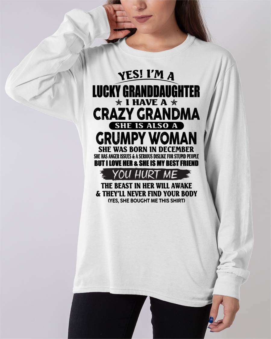 DECEMBER - LUCKY GRANDDAUGHTER OF CRAZY GRANDMA - PERFECT GIFT FROM GRANDMA - EBIL12 (SKU12-146-12)